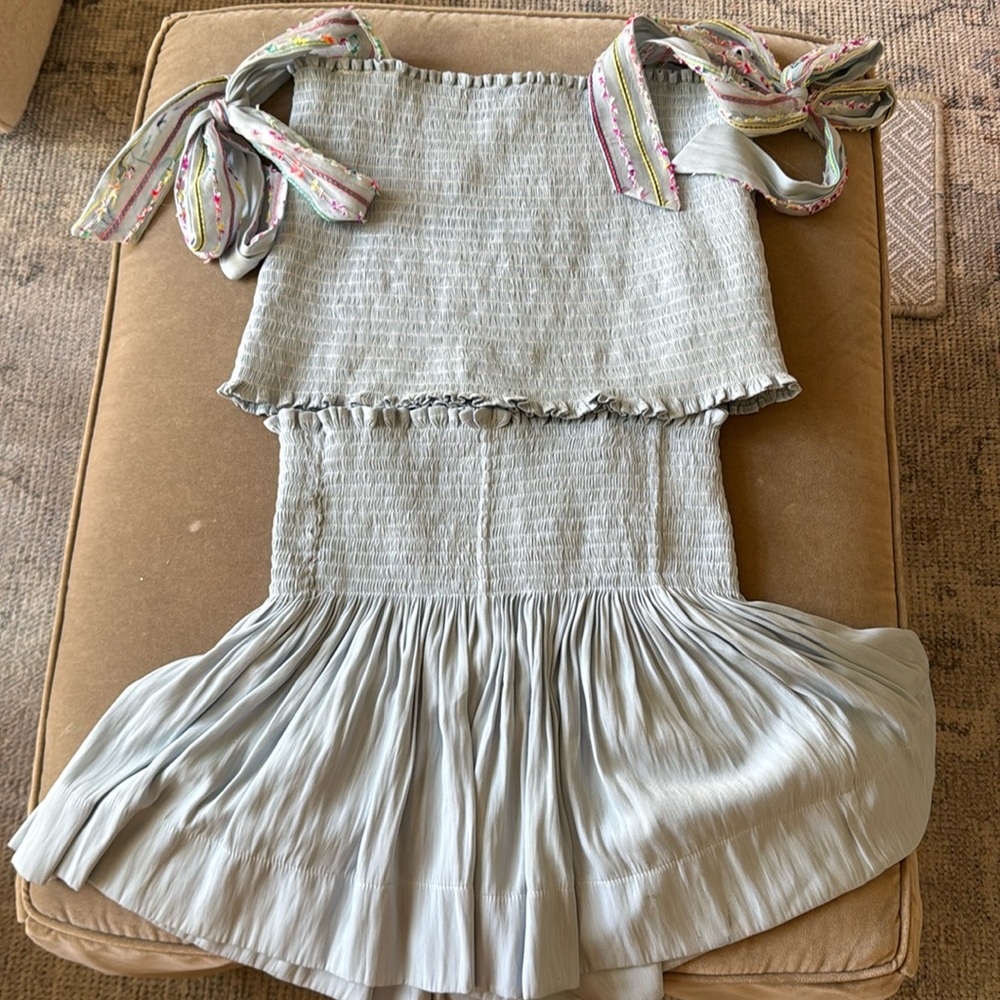 Koch short set - EUC size L top and small skort blue Erica skort cece top